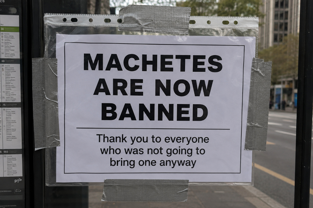 Victorian Government Confirms Machete Ban Remains Effective Against Citizens Already Unlikely To Bring A Machete To A Fight